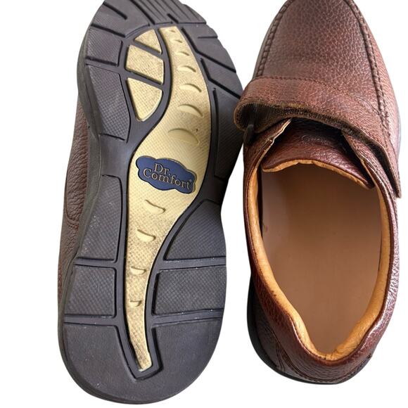 Dr Comfort Scott 9020 Mens Diabetic Comfort Strap Brown Shoes Size 10W main image 4
